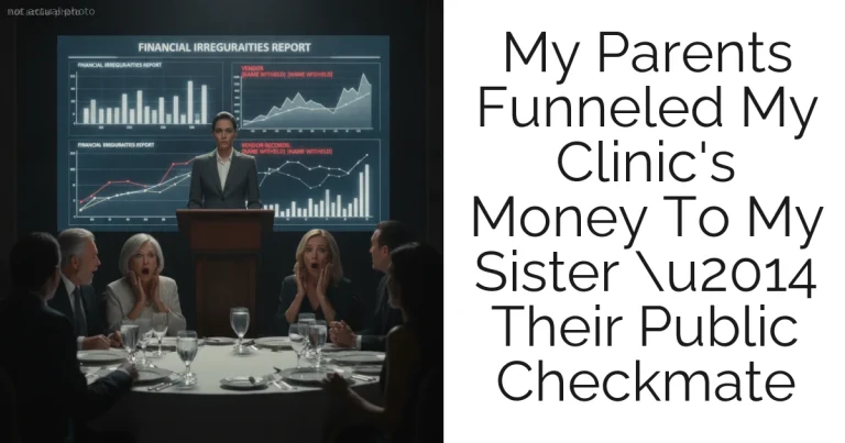 My Parents Funneled My Clinic's Money To My Sister u2014 Their Public Checkmate