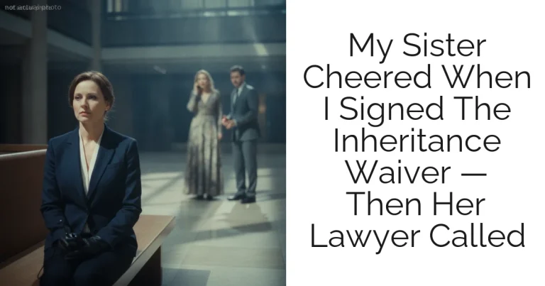 My Sister Cheered When I Signed The Inheritance Waiver — Then Her Lawyer Called