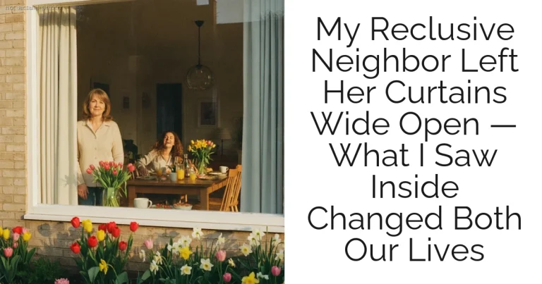 My Reclusive Neighbor Left Her Curtains Wide Open — What I Saw Inside Changed Both Our Lives