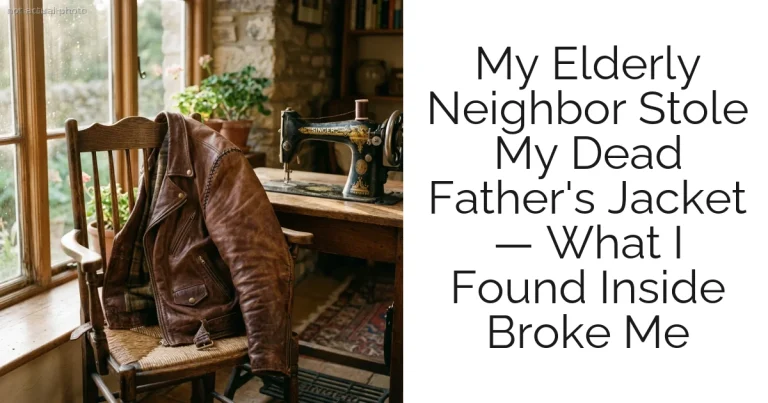 My Elderly Neighbor Stole My Dead Father's Jacket — What I Found Inside Broke Me