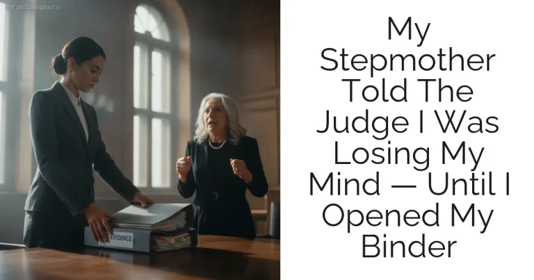 My Stepmother Told The Judge I Was Losing My Mind — Until I Opened My Binder