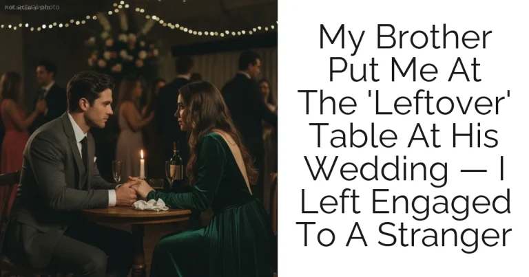 My Brother Put Me At The 'Leftover' Table At His Wedding — I Left Engaged To A Stranger