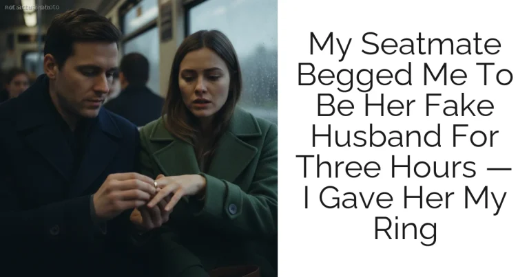 My Seatmate Begged Me To Be Her Fake Husband For Three Hours — I Gave Her My Ring