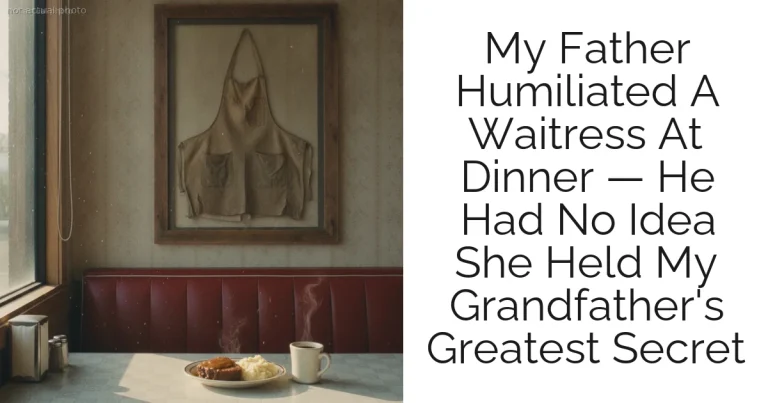 My Father Humiliated A Waitress At Dinner — He Had No Idea She Held My Grandfather's Greatest Secret