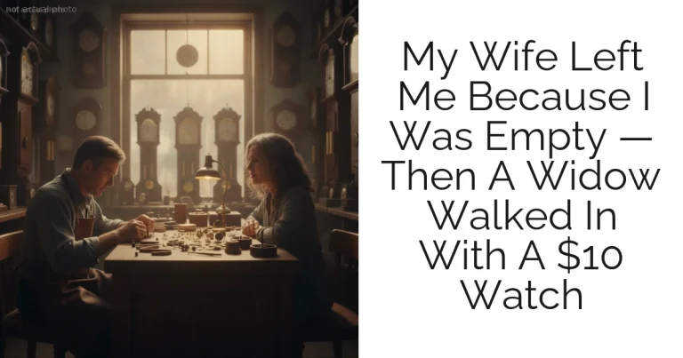 My Wife Left Me Because I Was Empty — Then A Widow Walked In With A $10 Watch