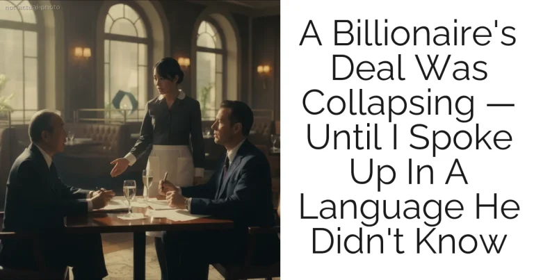 A Billionaire's Deal Was Collapsing — Until I Spoke Up In A Language He Didn't Know