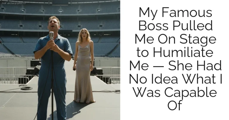 My Famous Boss Pulled Me On Stage to Humiliate Me — She Had No Idea What I Was Capable Of