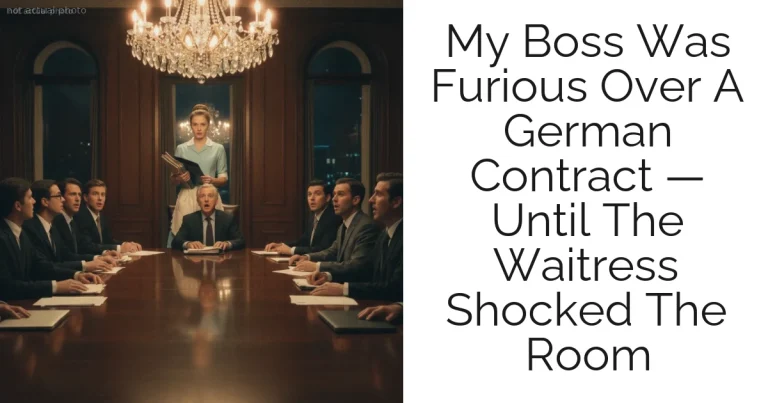 My Boss Was Furious Over A German Contract — Until The Waitress Shocked The Room