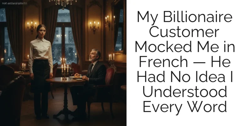My Billionaire Customer Mocked Me in French — He Had No Idea I Understood Every Word