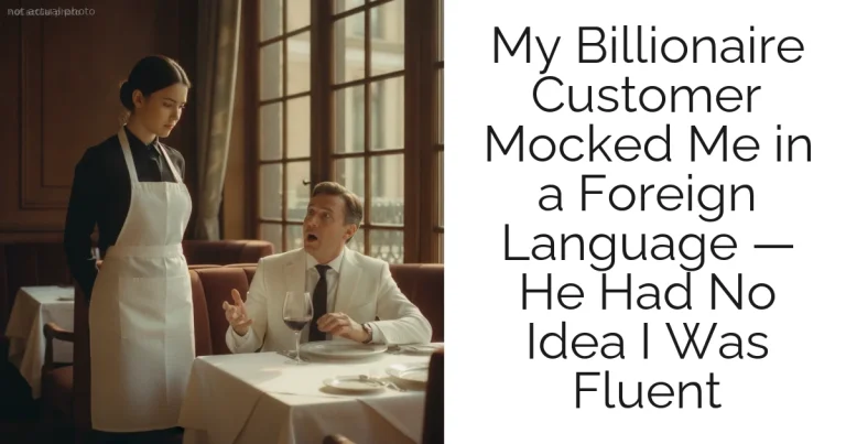 My Billionaire Customer Mocked Me in a Foreign Language — He Had No Idea I Was Fluent