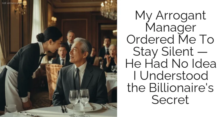 My Arrogant Manager Ordered Me To Stay Silent — He Had No Idea I Understood the Billionaire's Secret