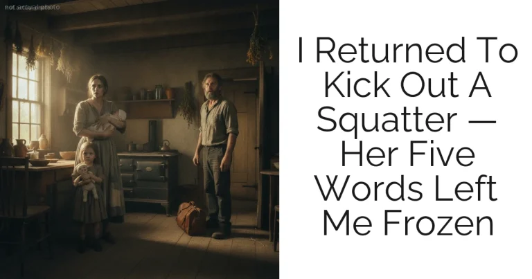 I Returned To Kick Out A Squatter — Her Five Words Left Me Frozen