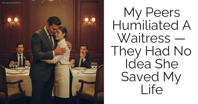 My Peers Humiliated A Waitress — They Had No Idea She Saved My Life