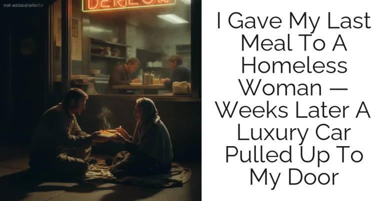 I Gave My Last Meal To A Homeless Woman — Weeks Later A Luxury Car Pulled Up To My Door