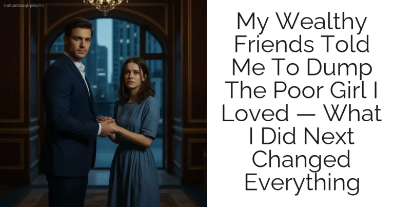 My Wealthy Friends Told Me To Dump The Poor Girl I Loved — What I Did Next Changed Everything