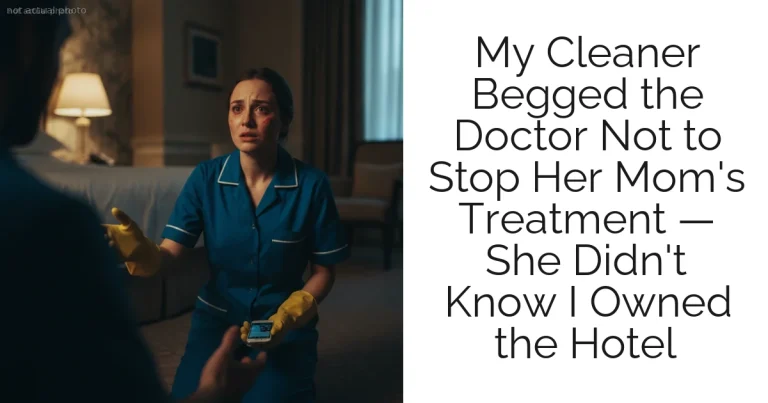 My Cleaner Begged the Doctor Not to Stop Her Mom's Treatment — She Didn't Know I Owned the Hotel