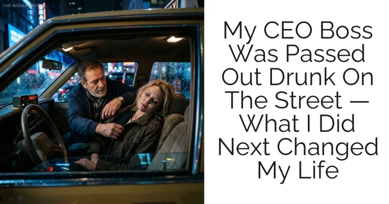 My CEO Boss Was Passed Out Drunk On The Street — What I Did Next Changed My Life