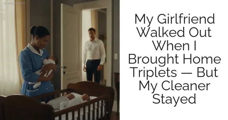 My Girlfriend Walked Out When I Brought Home Triplets — But My Cleaner Stayed