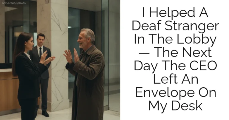 I Helped A Deaf Stranger In The Lobby — The Next Day The CEO Left An Envelope On My Desk