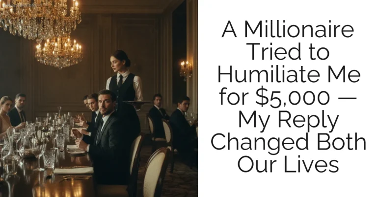 A Millionaire Tried to Humiliate Me for $5,000 — My Reply Changed Both Our Lives