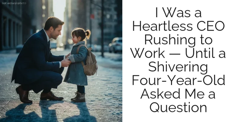 I Was a Heartless CEO Rushing to Work — Until a Shivering Four-Year-Old Asked Me a Question