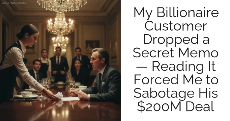 My Billionaire Customer Dropped a Secret Memo — Reading It Forced Me to Sabotage His $200M Deal