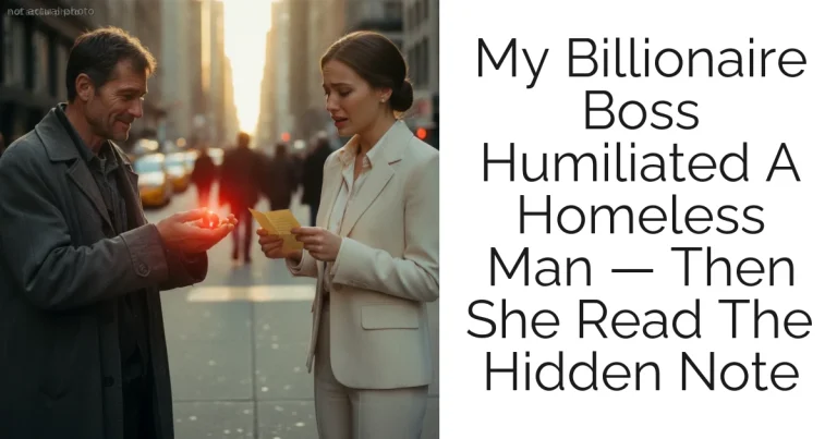 My Billionaire Boss Humiliated A Homeless Man — Then She Read The Hidden Note