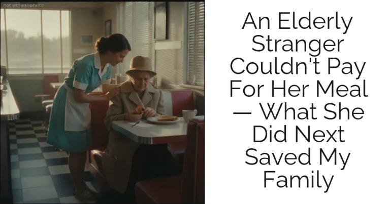 An Elderly Stranger Couldn't Pay For Her Meal — What She Did Next Saved My Family