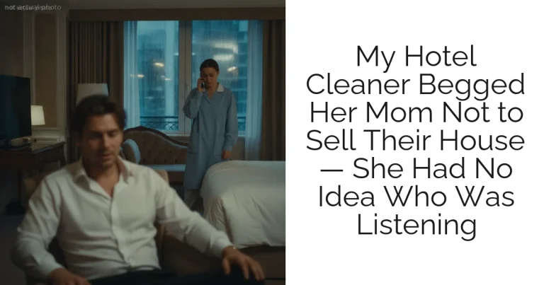 My Hotel Cleaner Begged Her Mom Not to Sell Their House — She Had No Idea Who Was Listening