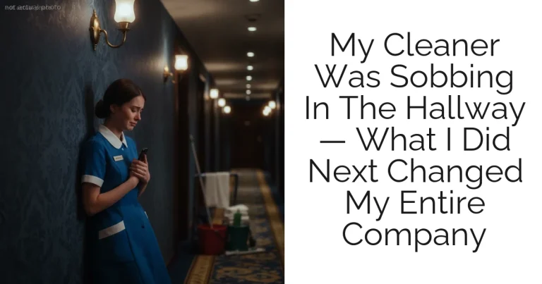 My Cleaner Was Sobbing In The Hallway — What I Did Next Changed My Entire Company