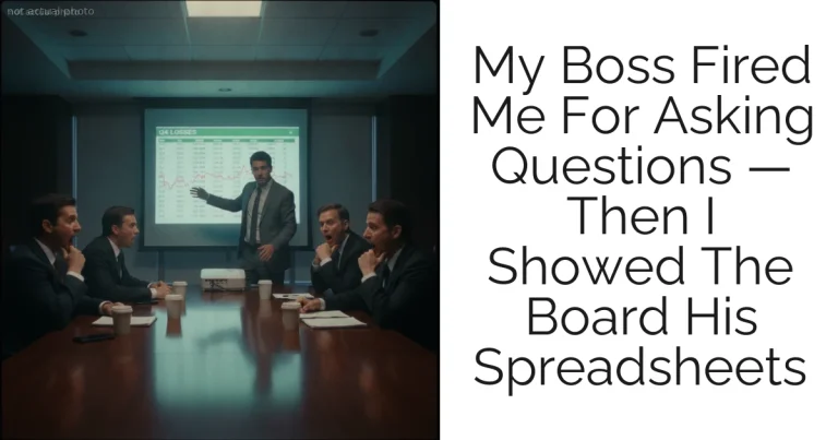 My Boss Fired Me For Asking Questions — Then I Showed The Board His Spreadsheets