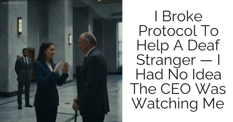 I Broke Protocol To Help A Deaf Stranger — I Had No Idea The CEO Was Watching Me