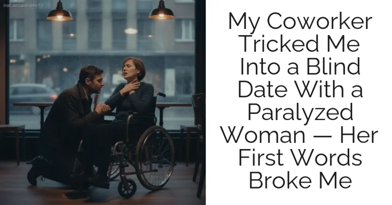 My Coworker Tricked Me Into a Blind Date With a Paralyzed Woman — Her First Words Broke Me