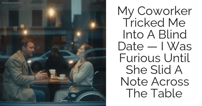 My Coworker Tricked Me Into A Blind Date — I Was Furious Until She Slid A Note Across The Table