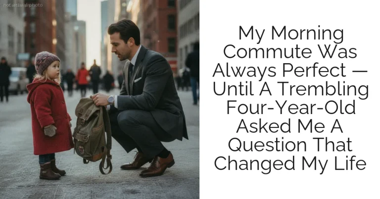My Morning Commute Was Always Perfect — Until A Trembling Four-Year-Old Asked Me A Question That Changed My Life