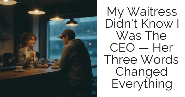 My Waitress Didn't Know I Was The CEO — Her Three Words Changed Everything