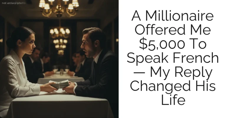A Millionaire Offered Me $5,000 To Speak French — My Reply Changed His Life