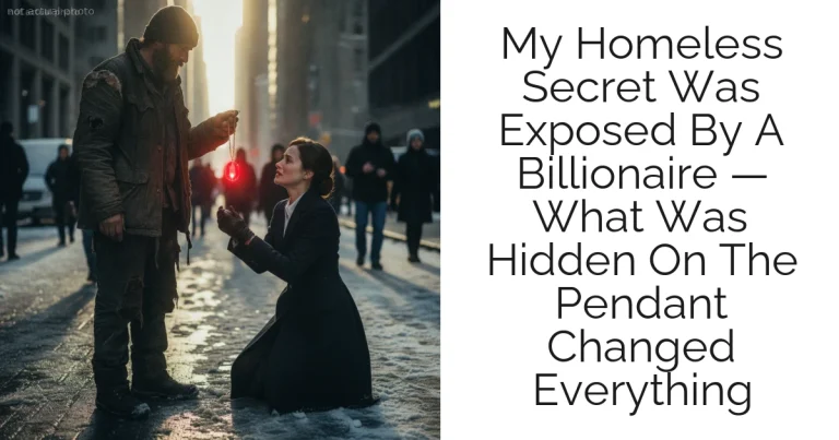 My Homeless Secret Was Exposed By A Billionaire — What Was Hidden On The Pendant Changed Everything