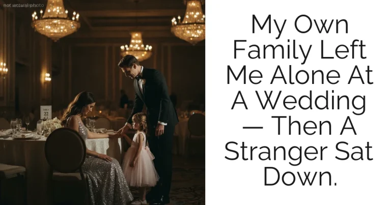 My Own Family Left Me Alone At A Wedding — Then A Stranger Sat Down.
