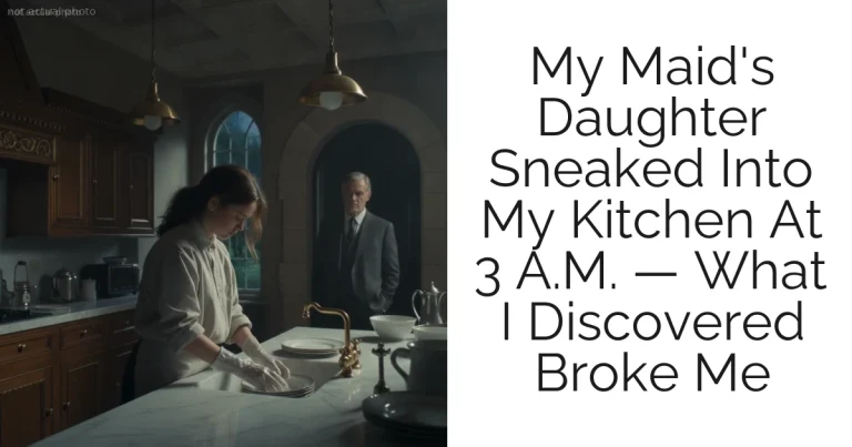 My Maid's Daughter Sneaked Into My Kitchen At 3 A.M. — What I Discovered Broke Me
