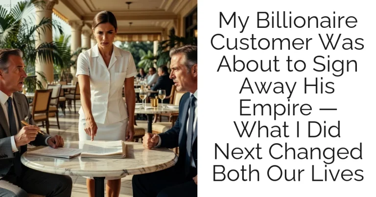 My Billionaire Customer Was About to Sign Away His Empire — What I Did Next Changed Both Our Lives