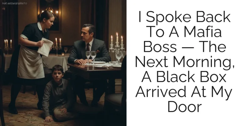 I Spoke Back To A Mafia Boss — The Next Morning, A Black Box Arrived At My Door