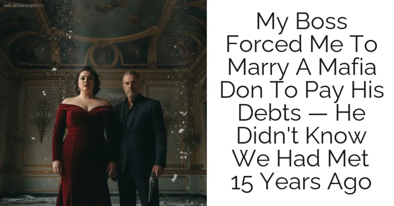 My Boss Forced Me To Marry A Mafia Don To Pay His Debts — He Didn't Know We Had Met 15 Years Ago