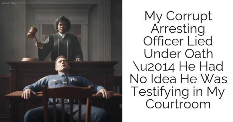 My Corrupt Arresting Officer Lied Under Oath u2014 He Had No Idea He Was Testifying in My Courtroom