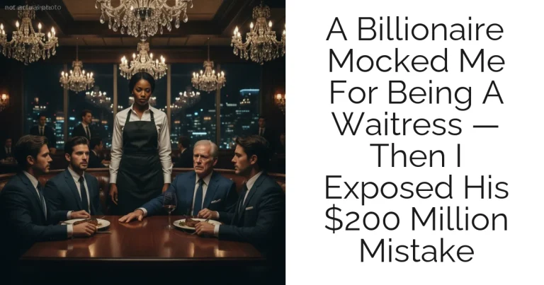 A Billionaire Mocked Me For Being A Waitress — Then I Exposed His $200 Million Mistake