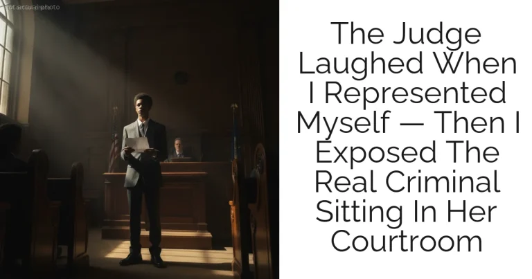 The Judge Laughed When I Represented Myself — Then I Exposed The Real Criminal Sitting In Her Courtroom