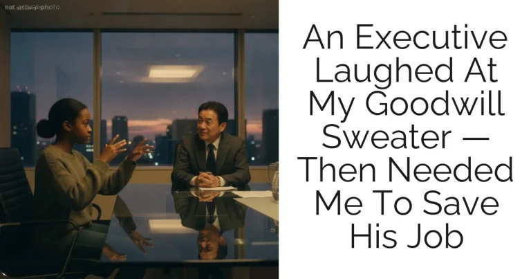An Executive Laughed At My Goodwill Sweater — Then Needed Me To Save His Job
