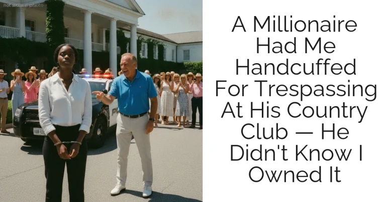 A Millionaire Had Me Handcuffed For Trespassing At His Country Club — He Didn't Know I Owned It