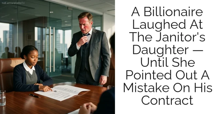 A Billionaire Laughed At The Janitor's Daughter — Until She Pointed Out A Mistake On His Contract