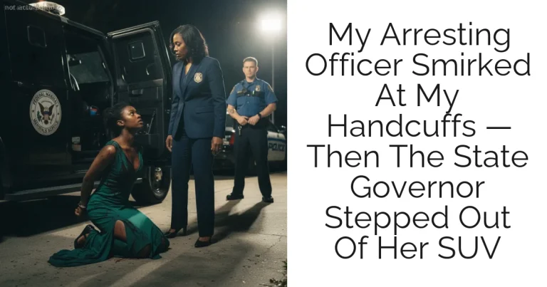 My Arresting Officer Smirked At My Handcuffs — Then The State Governor Stepped Out Of Her SUV
